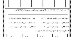تمرین تقریب وفرآین ریاضی دوم ابتدایی